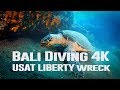 4K Diving USAT Liberty wreck in Tulamben Bali - Underwater UltraHD UHD