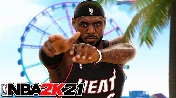 NBA 2K21 MIAMI HEAT LEBRON JAMES BUILD - CONTACT DUNKS, 80 3 POINTER and PRO DRIBBLE MOVES