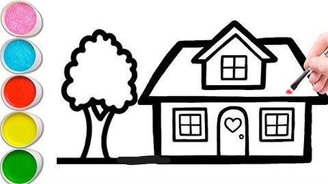 Cute Tree House Drawing Painting Colouring for kids, Toddlers Easy step by step Colourful Drawing...
