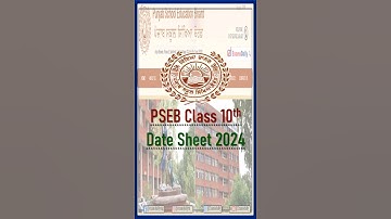 Pseb 10th date sheet 2024 | Pseb class 10th date sheet 2024 | #ytshorts #shorts