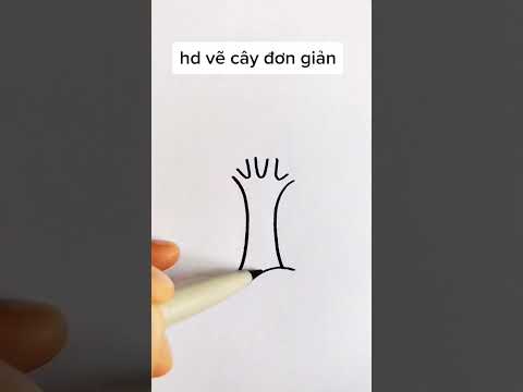 cách vẽ cây đơn giản nha #vetranh #tiktok #huongdanve #caycanh #shorts