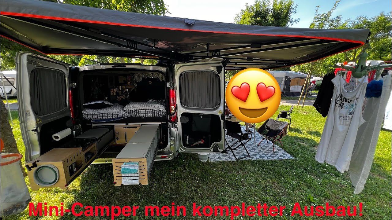 Kastenwagen Ausbau, Umbau zum Mini Camper, Trafic oder Vivaro + CampBoks Pro & OLC 270 Grad Markise 