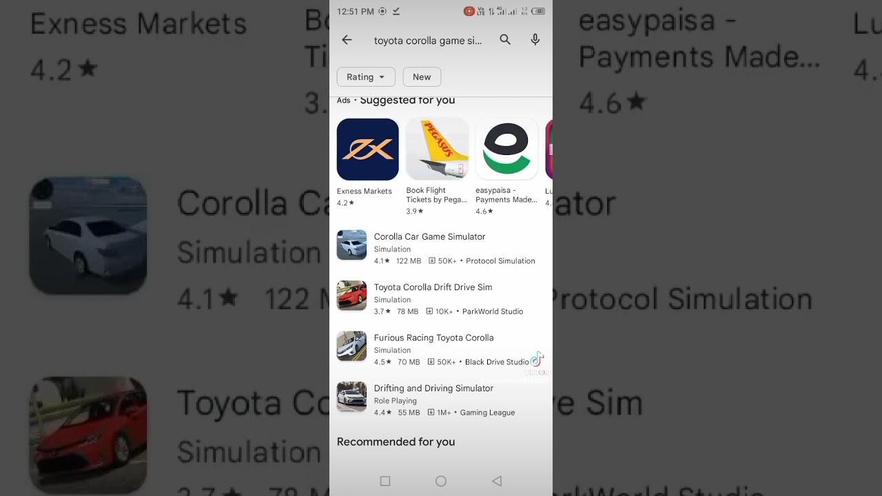 TOYOTA COROLLA CAR GAME