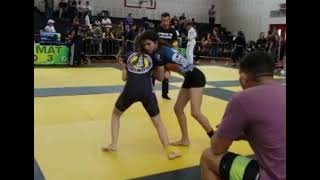 girl's jiu jitsu nogi championship. 3 person  elimination fight round 2