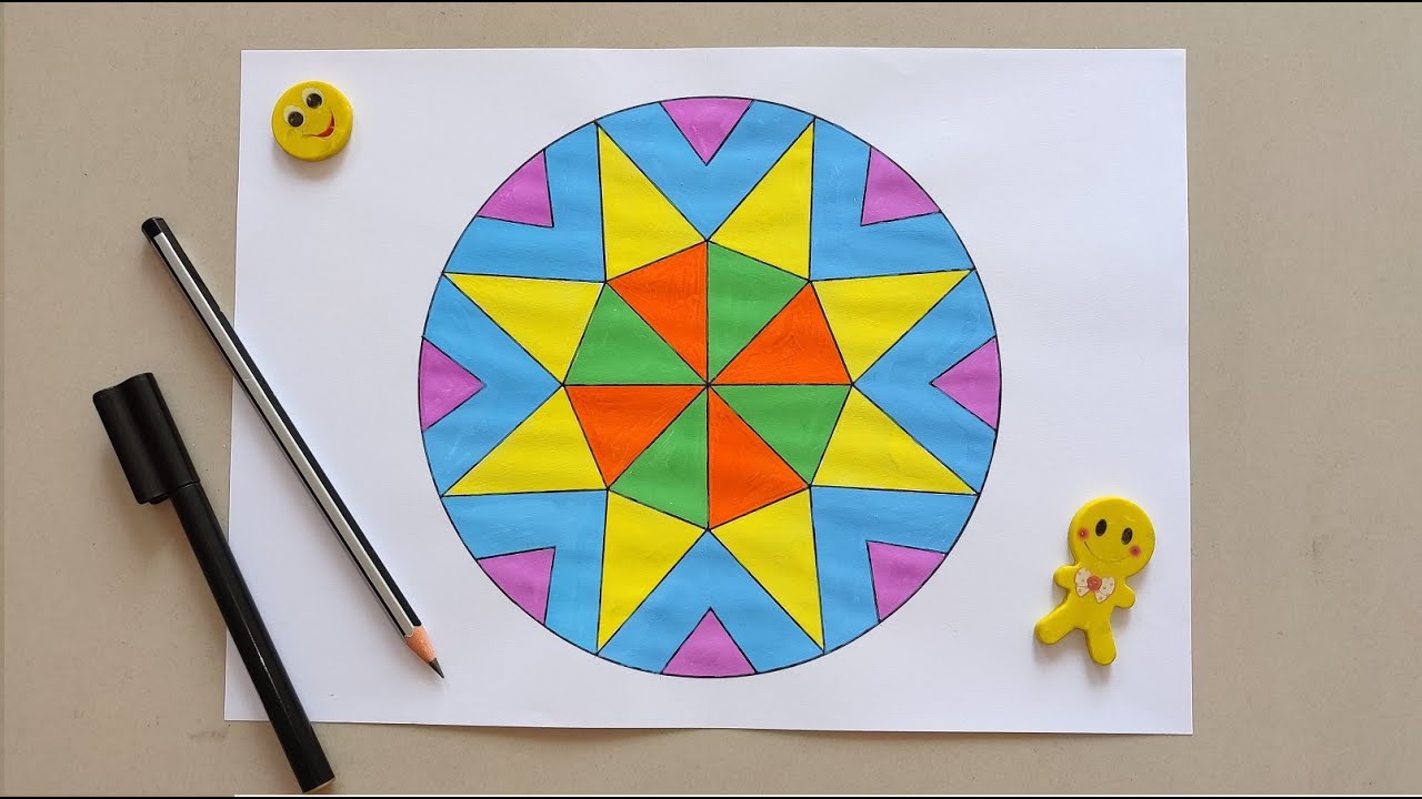 how to draw easy geometric pattern using compass - Shimmering Strings