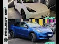  peinture pelable  complet  tesla model y en blue lectric custom avec vernis pdz2k satin