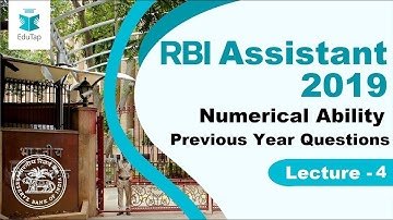 Lecture 4 | Previous Year Questions | RBI Assistant 2019