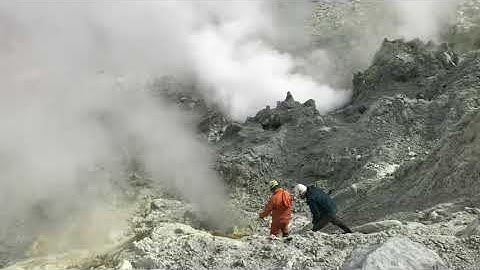 Collecting Volcanic Gas Samples at a Fumarole in “Hell Valley”