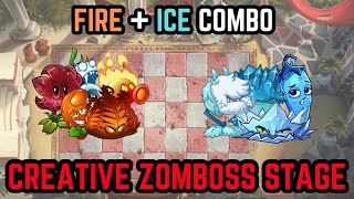 Plants vs Zombies 2 | Creative Zomboss Stage | Fire & Ice Plant Combo | Which combo can clear?