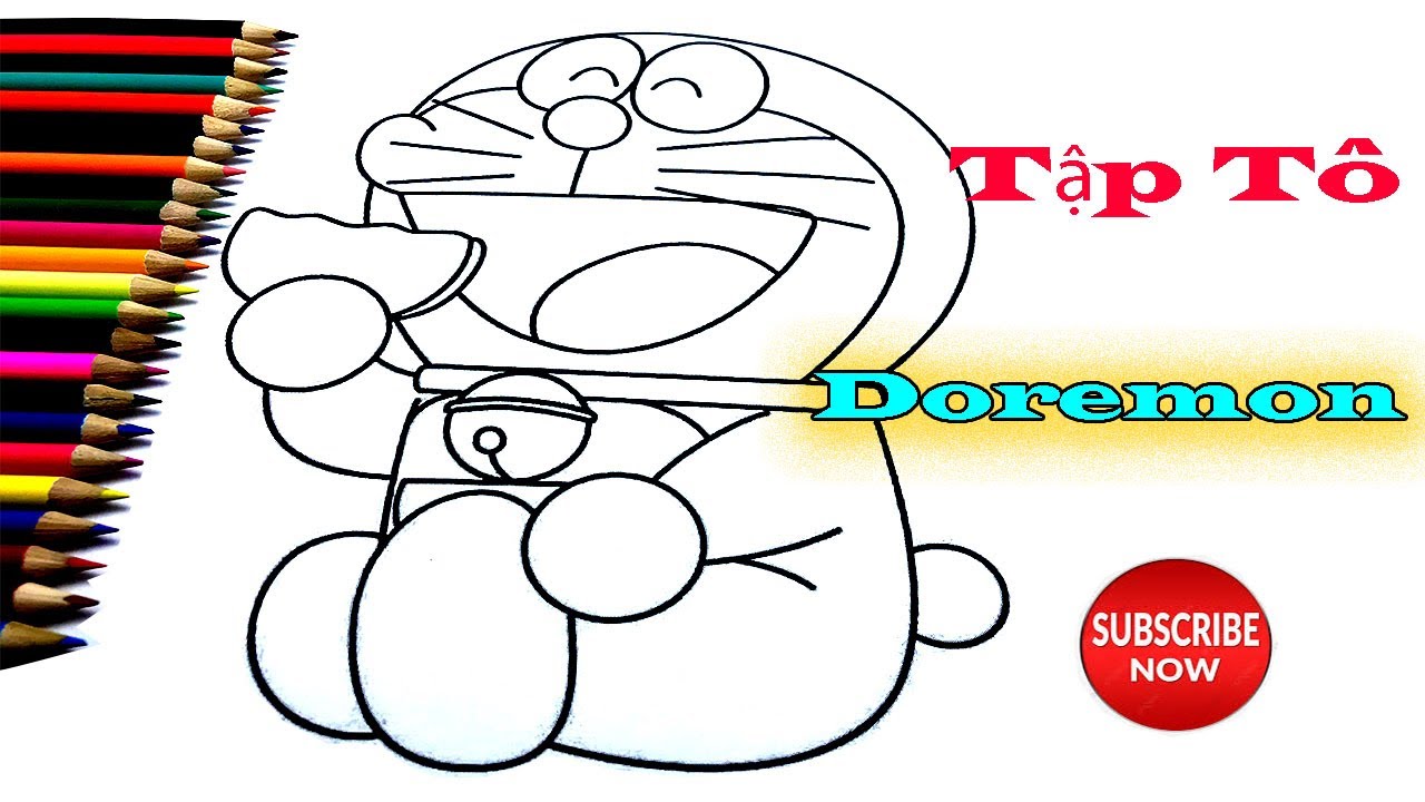 Cách Vẽ Và Tô Màu Doraemon ĂN BÁNH RÁN Đơn Giản - How... - youtube