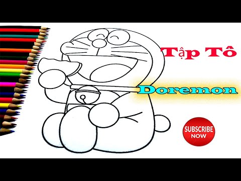 Video Cách Vẽ Và Tô Màu Doraemon ĂN BÁNH RÁN Đơn Giản - How... - youtube