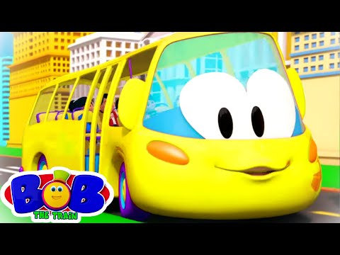 Yellow School Bus | Wheels On The Bus | Nursery Rhymes & Baby Songs | Kids Cartoon | Bob The Train