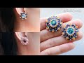 Royal queen stud earrings. How to make beaded jewelry. Beading tutorial