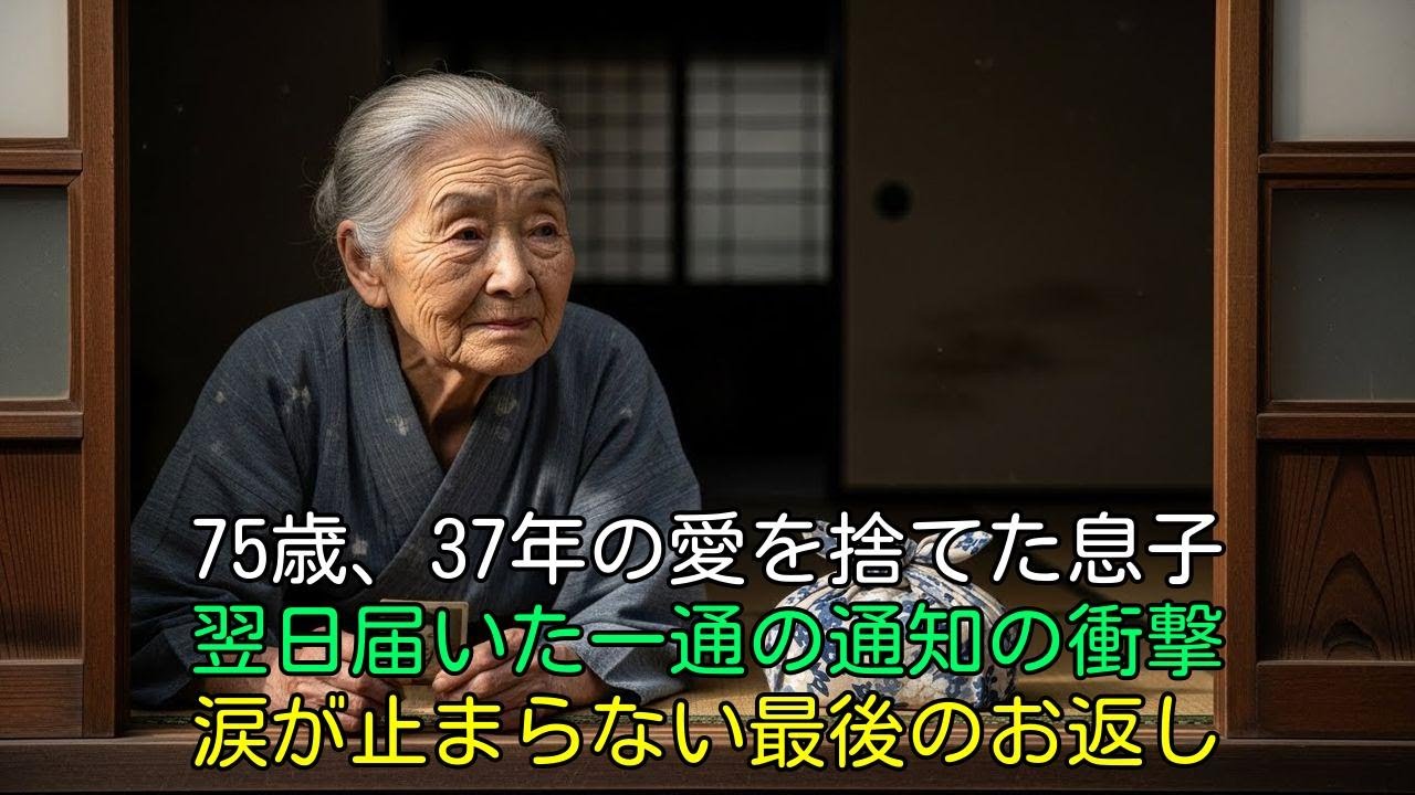 【涙腺崩壊】「今までありがとう」息子に家を追われた75歳の母。静かに微笑み消えた翌日、届いた”一通の通知”に家族は凍りつき、本当の後悔を知る。