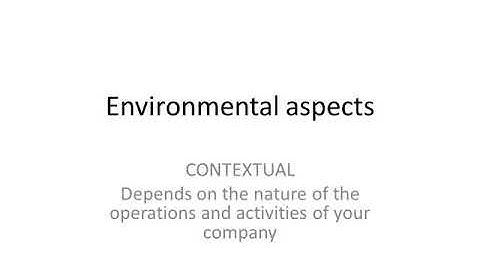 Environmental aspects and impacts
