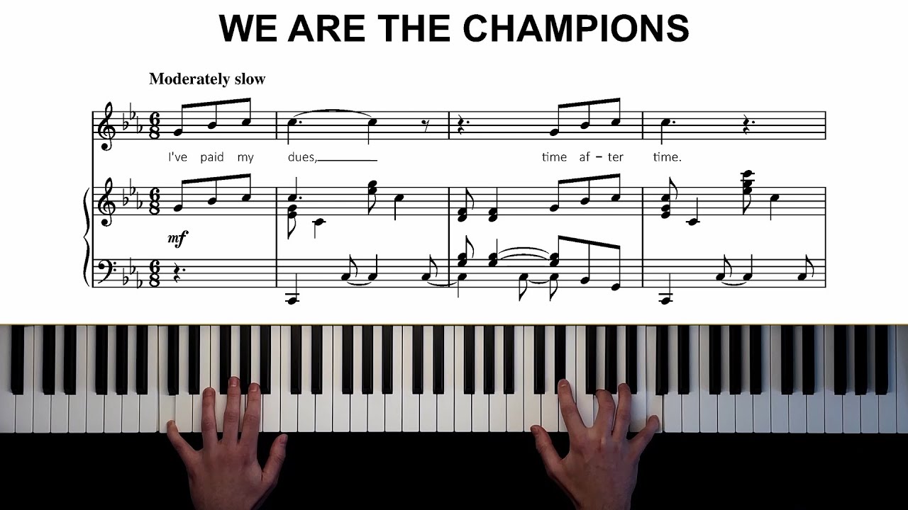 Queen - We Are The Champions | Piano Sheet Music - YouTube