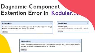 Daynamic components extention Error in Kodualr |Kodular tutorial|