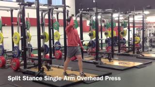 Split Stance Single Arm Overhead Press