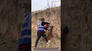 Long Drilling Machine Penetrates Soil Layers For Scientific Purposely