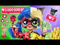 Ladybug Pobre Popular e Cat Noir Rico Impopular / 11 LOL OMG Truques