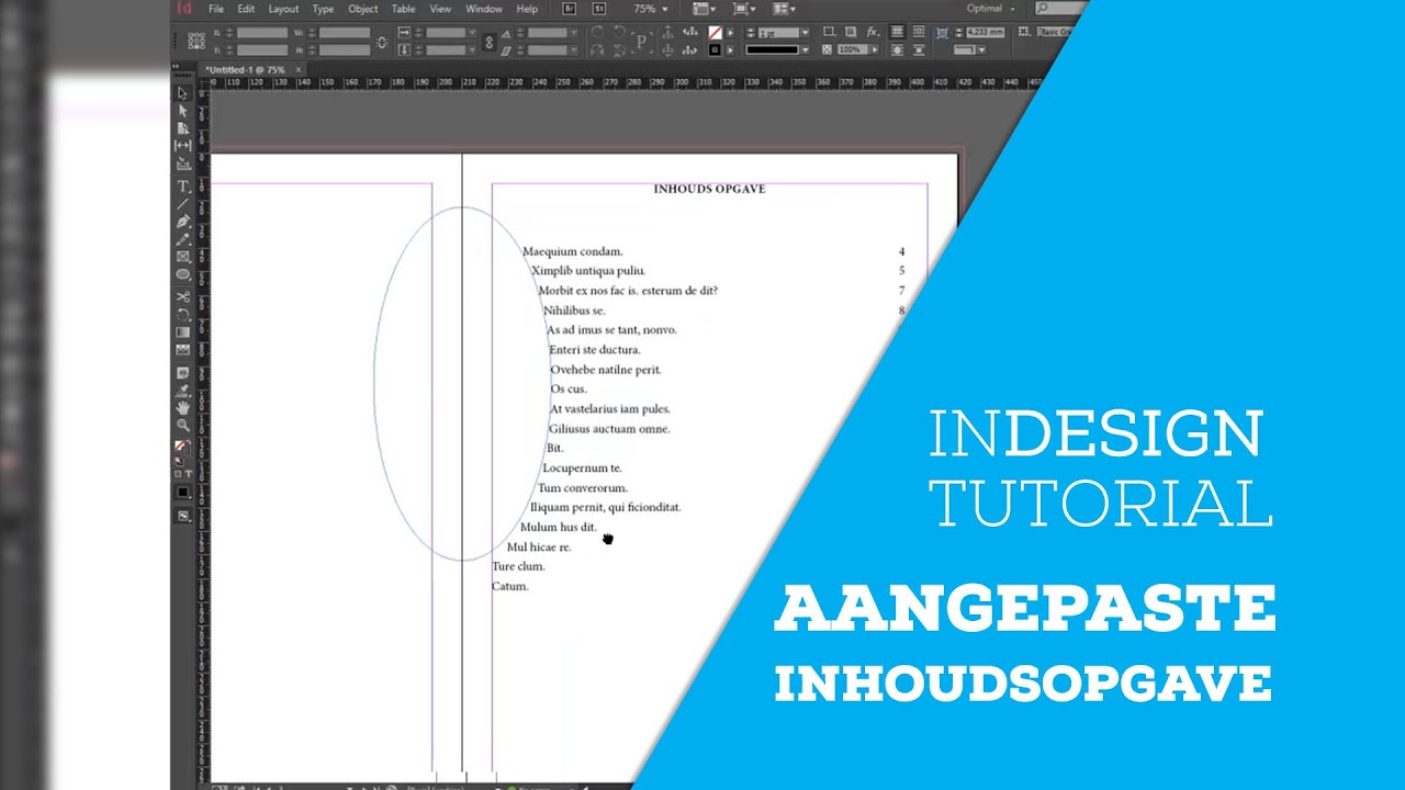 Hoe Maak Je Een Aangepaste Inhoudsopgave In Indesign - Youtube