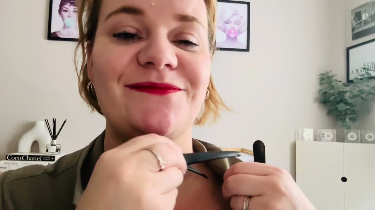 ASMR: Hair play, including foils and cutting. #asmr #relaxing #hairplay