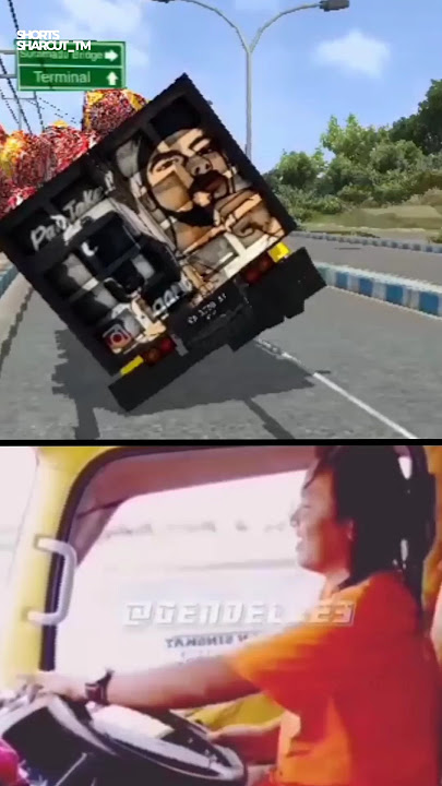 Truk sawit oleng parah |Bussid VS Real Life #sharcut_tm
