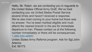 US Army warns about fake text messages regarding a draft