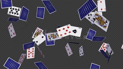 Poker Cards - Flying Around - Horizontal Cycle