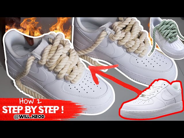 CHUNKY ROPE LACE AIR FORCE 1 TUTORIAL! (EASY) 