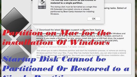 The Startup Disk cannot be Partitioned or restored to single partition solved ....