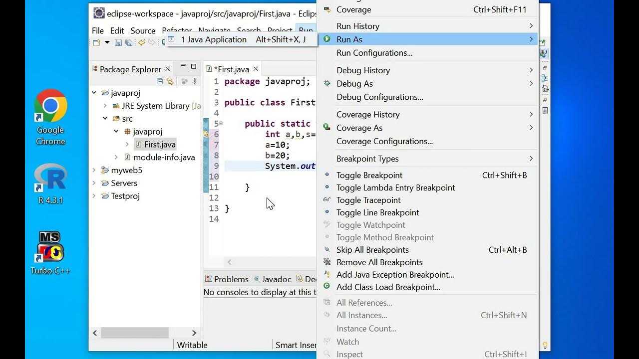 How to create my first java project using Eclipse? - YouTube