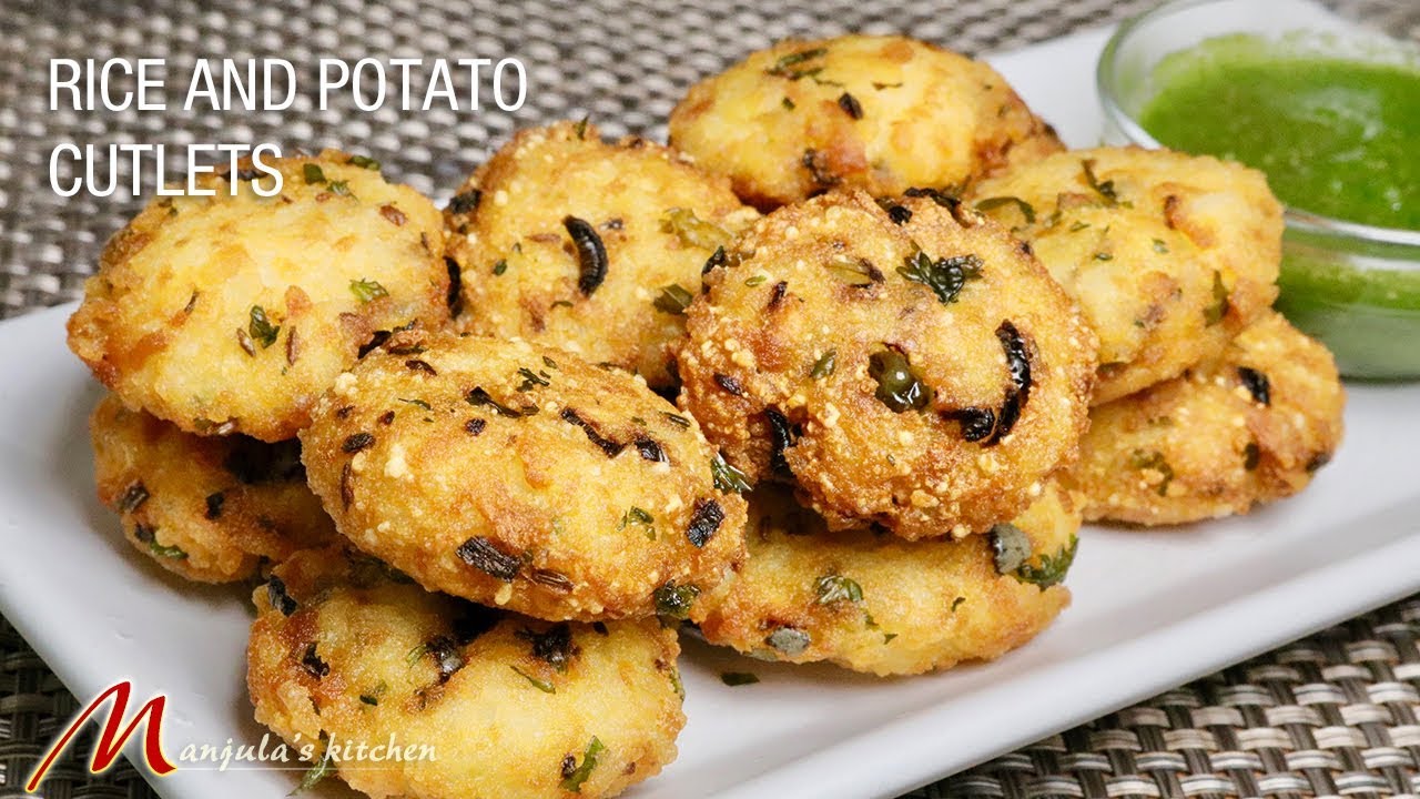 Rice and potato cutlets (easy to make 10 minute appetizer) recipe by Manjula | Manjula