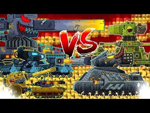 All Mega Tanks Bosses Steel Monsters with Red Eyes Gerand- Cartoons about tanks