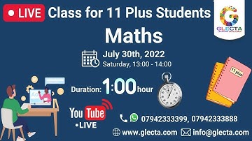Free Online Maths Class for 11 Plus Students | Online Preparation for 11 Plus Students | Glecta