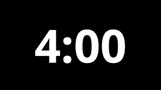 4 Minutes Timer With Black Background | No Music