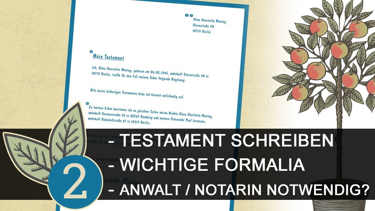 Die richtige Form: Ein rechtsgültiges Testament verfassen ⚖️ Erbrecht ...