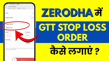 How to Place GTT Stop Loss Order in Zerodha - Zerodha Me GTT Stop Loss Kaise Lagaye?