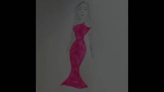 Rose Gown Fashion Sketch