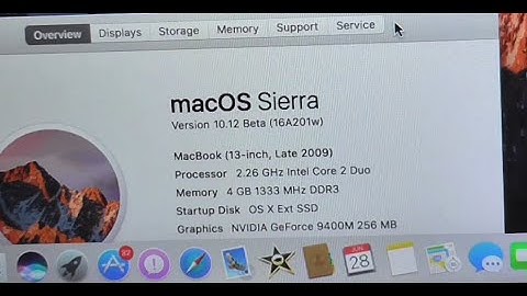macOS Sierra on MacBook late 2009