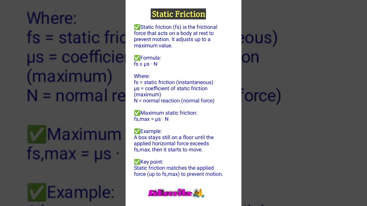 Static Friction