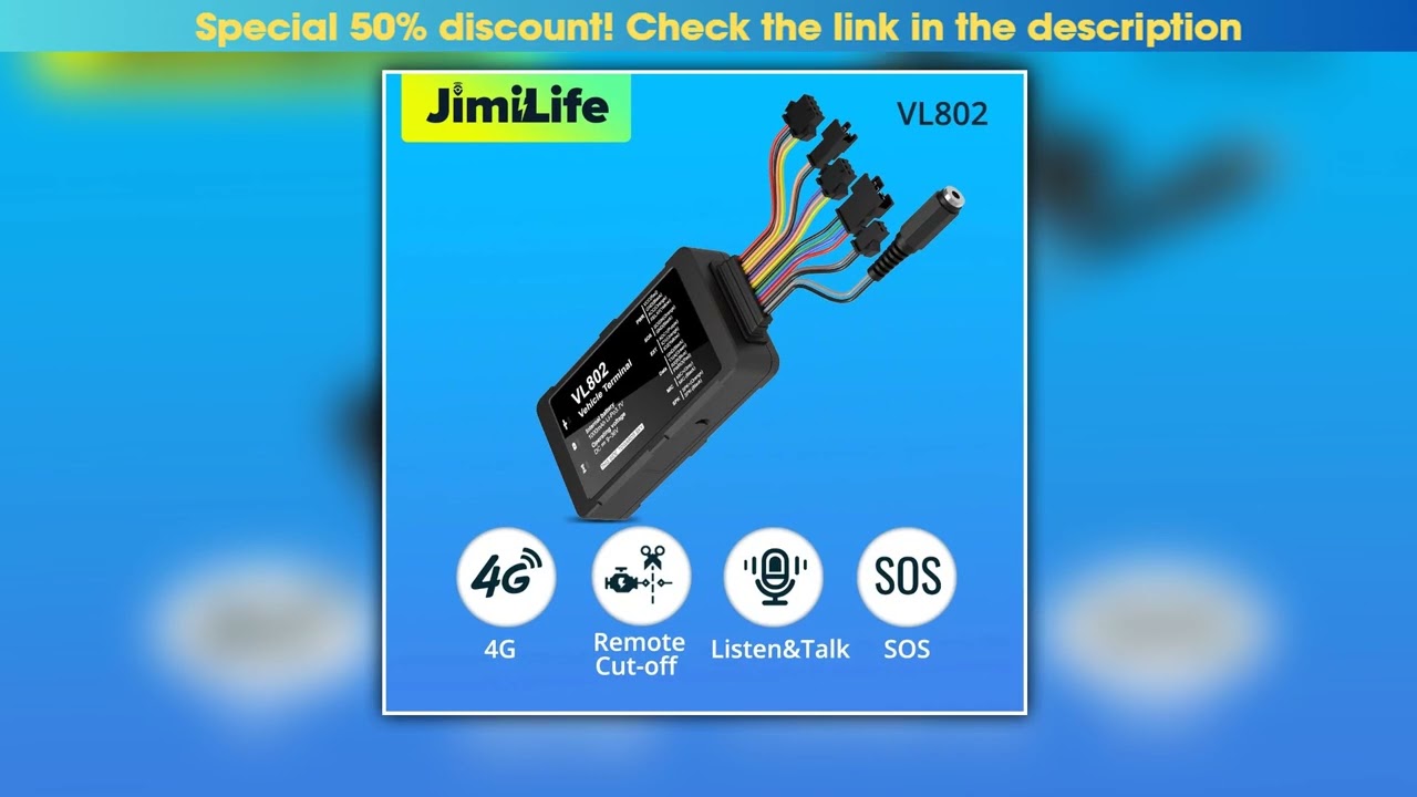 Jimi VL802 Vehicle Tracker 4G GPS Locator Car Tracking Device For Car Fleet Management Remote
