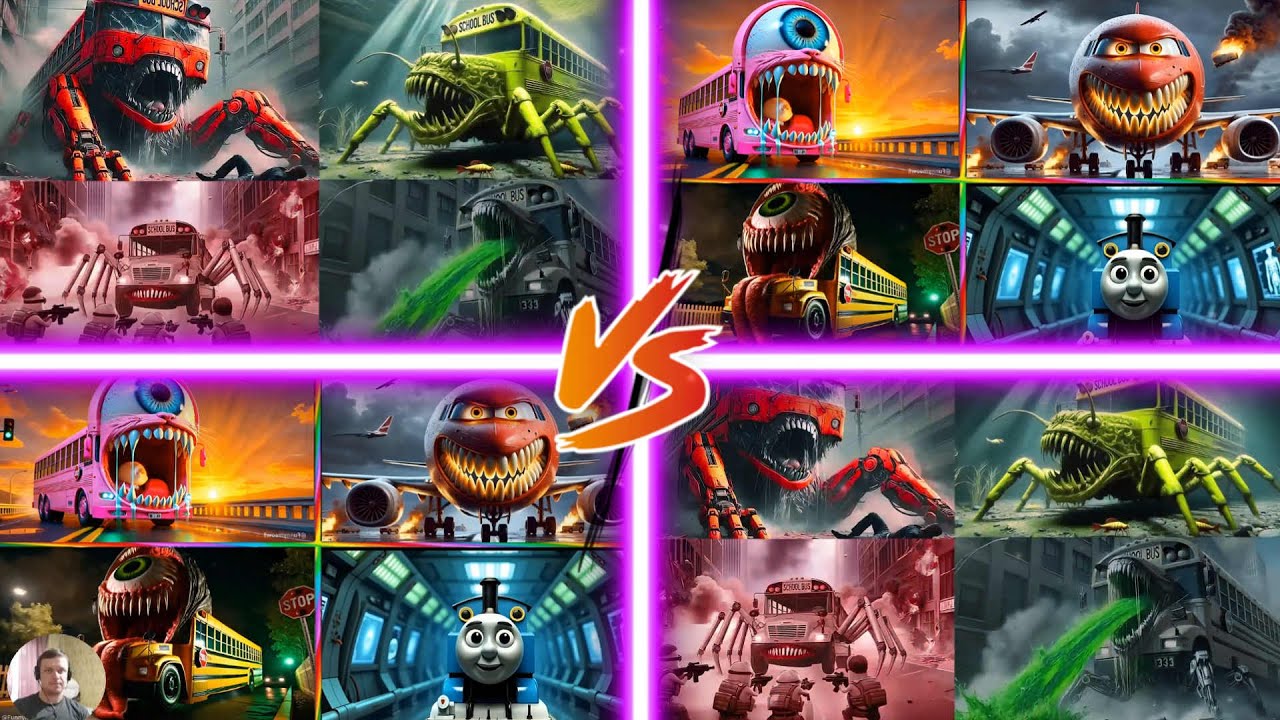 SCHOOL BUS MONSTER vs EPIC Tiles Hop Battle _ School Bus vs Train Eater