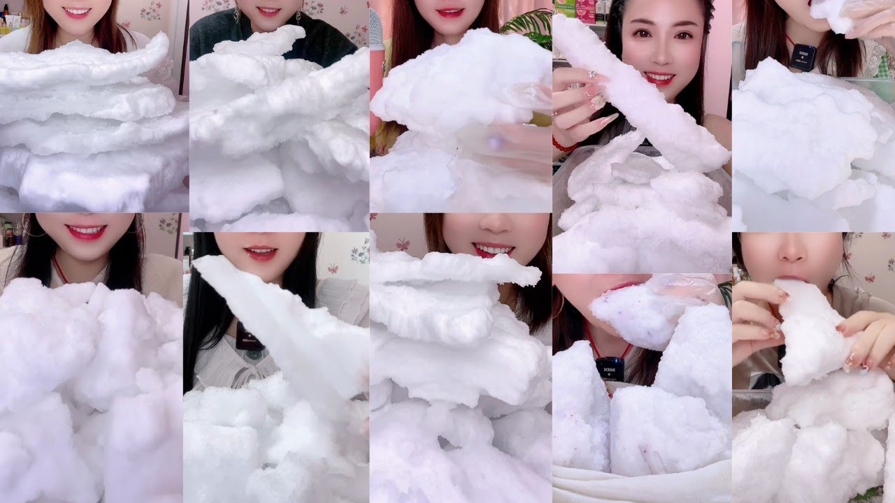 ASMR ICE EATING🤍 AJING'S SOLO FREEZER FROST EATING🥶SATISFYING SOFT SQUEAKY CRUNCHY FROST BITES ASMR🧊