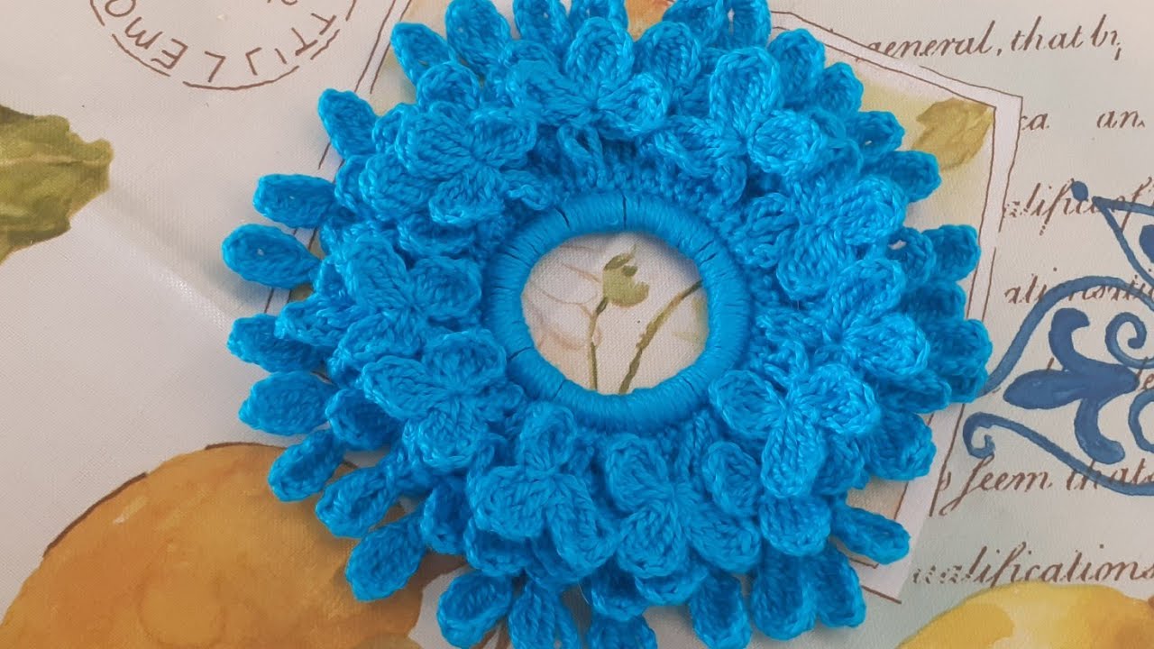 Xuxinha de cabelo em crochê 💙 #xuxinhadecabeloemcrochê #xuxinhadecrochêfácildefazer