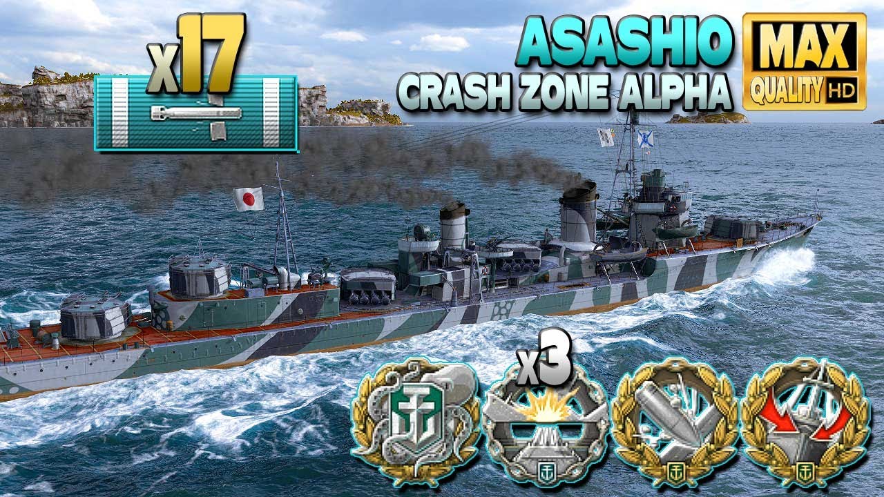 Эсминец Asashio: MVP на карте Crash Zone Alpha - World of Warships