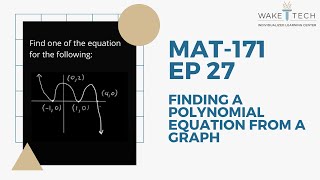 MAT 171 EP 27 Finding a polynomial equation from a graph