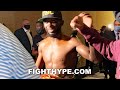 TERENCE CRAWFORD SECONDS AFTER KNOCKING OUT KELL BROOK IN 4; CONGRATULATED BY JAMEL HERRING