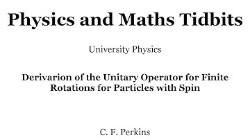 Derivarion of the Unitary Operator for Finite Rotations for Particles with Spin
