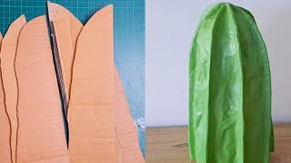 DIY CARDBOARD CACTUS DECORATION FOR HOME / PARTY | Fiesta Themed Party Decor | Cardboard Succulent